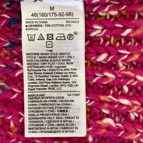 Gap Womens Fuschia Marled Soft Cotton Blend Knit Mock Neck Sweater- Sz-M - Picture 12 of 16